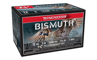 Winchester Bismuth 12ga 3-inch 1-3-8oz #1 shotshells 15ct box