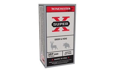 Box of Winchester Super-X .357 Magnum 158 grain jacketed soft point ammunition