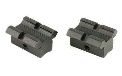 Weaver T-22 2-piece tip-off adapter base converting 3/8-inch dovetail to Weaver-style rings, black gloss