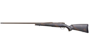 Weatherby Mark V Backcountry 2.0 .300 Weatherby Magnum rifle in Patriot Brown Cerakote with Peak 44 carbon-fiber stock