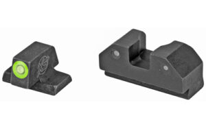 XS Sights R3D green tritium night sights for Canik TP9, CNC machined steel, matte blued