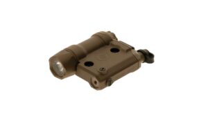 Crimson Trace CMR-301 Rail Master Pro tan green laser and white light mounted on Picatinny rail
