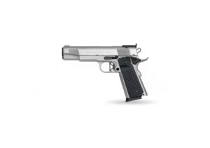 Charles Daly 1911 Empire .45 ACP 5 in Chrome pistol with black G10 grips