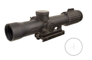 Trijicon VCOG 1-8x28 FFP riflescope with illuminated red MRAD reticle and thumbscrew mount