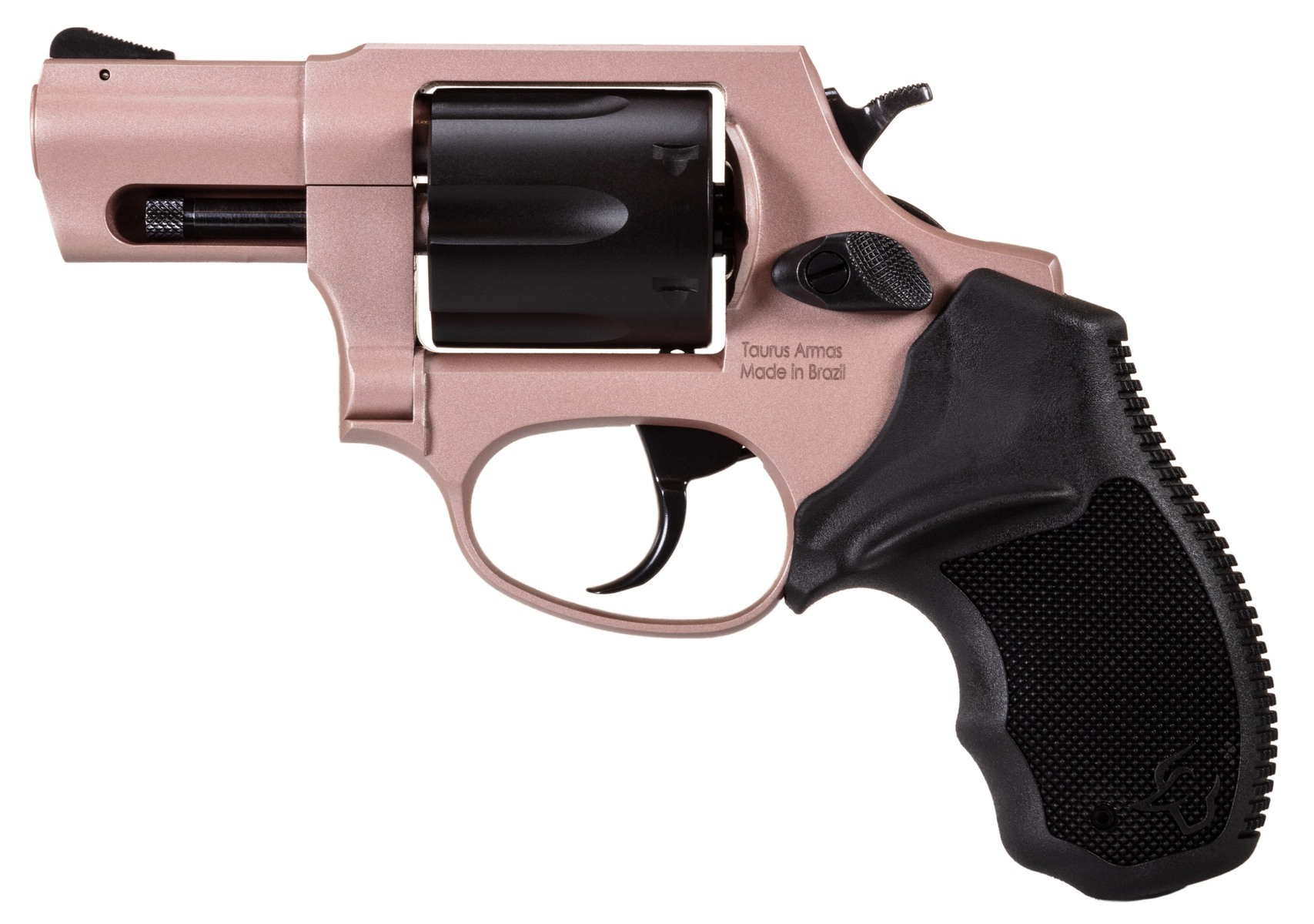Taurus 856 .38 Special 2-inch rose gold revolver with black rubber grips