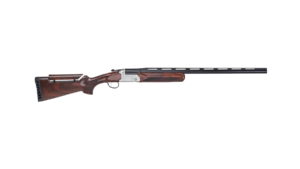 Stevens 555 Trap Compact 12 GA 26in shotgun with Turkish walnut stock and ventilated rib