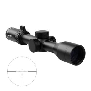 Riton 5 Primal 2-12x44 PHD MOA scope, 30mm tube, matte black, removable throw lever