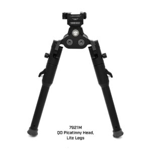 Warne Skyline Pro Bipod 7921M QD Picatinny head with Lite Legs in black anodized finish