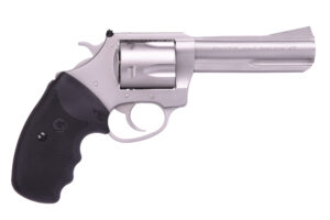 Charter Arms Pitbull 9mm 4.20in stainless revolver with black finger-grooved rubber grip