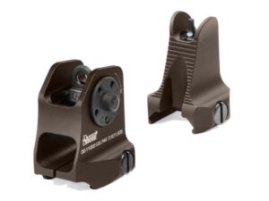 Daniel Defense front and rear sight combo, brown finish, aircraft-grade aluminum