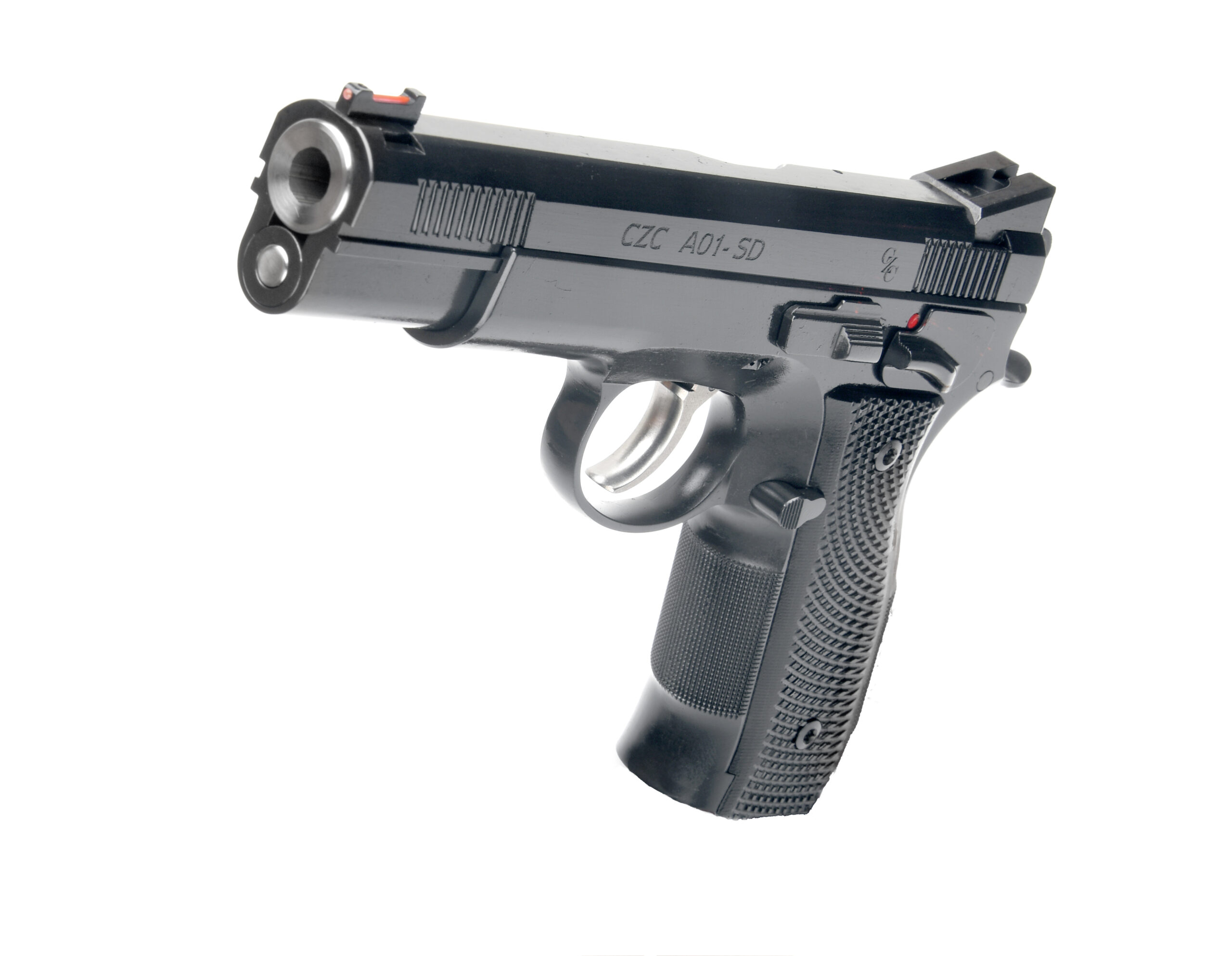 CZ Custom A01-SD 9mm pistol with 4.925 inch match bull barrel and fiber-optic front sight