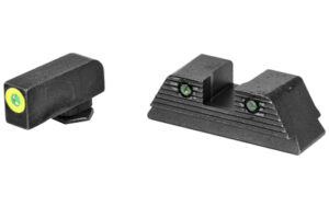 AmeriGlo GL821 Trooper tritium night sight set for Glock Gen5 with green tritium front and rear