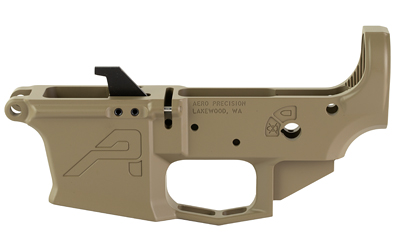 Aero Precision EPC-9 stripped lower receiver in Flat Dark Earth, side view