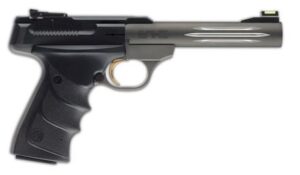 Browning Buck Mark Lite Gray URX .22 LR pistol 5.5 in fluted barrel matte gray frame black Ultragrip RX