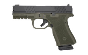 Black Rain Ordnance Frontline 9mm compact pistol with OD Green Cerakote and black optic-ready slide
