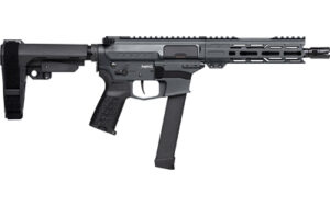 CMMG Banshee MkGs 9mm AR pistol with 8in threaded barrel and RipBrace, Tungsten finish