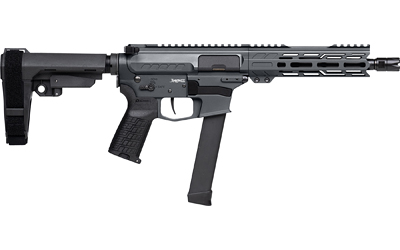 CMMG Banshee MkGs 9mm AR pistol with 8in threaded barrel and RipBrace, Tungsten finish