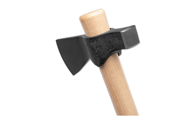 Cold Steel Trail Hawk axe with 2.25-inch 1055 carbon steel blade and American hickory handle, 22-inch overall