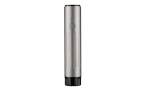 Dead Air Mask HD .22LR suppressor in silver, 5.1 inch length, 1/2-28 direct thread