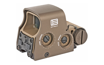 EOTECH XPS2-0 tan holographic sight showing 68 MOA ring and 1 MOA center