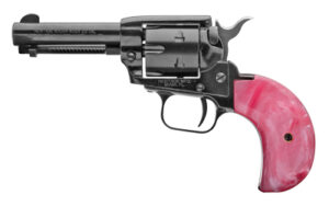Heritage Rough Rider 3.5 inch single-action revolver with pink pearl bird head grip, 6-shot