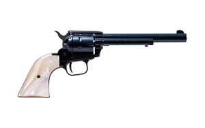 Heritage Rough Rider .22 LR/.22 WMR 6.5-inch blued revolver with white mother of pearl grips