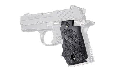 Hogue rubber wrap-around pistol grip with finger grooves for Sig Sauer P238 in black matte