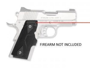 Crimson Trace LG-404 Lasergrip for 1911 Officer/Compact — red laser, black polymer finish