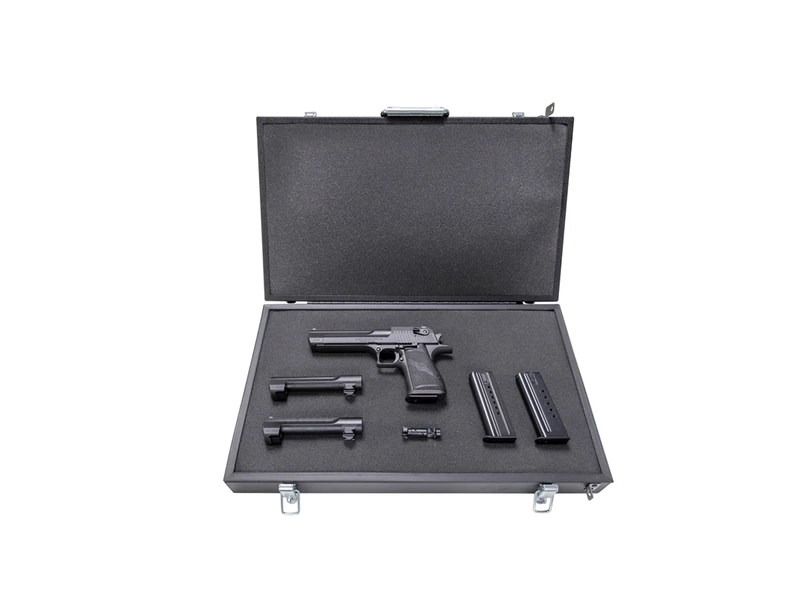 Magnum Research Desert Eagle Mark XIX 6-inch component system in black with aluminum carrying case