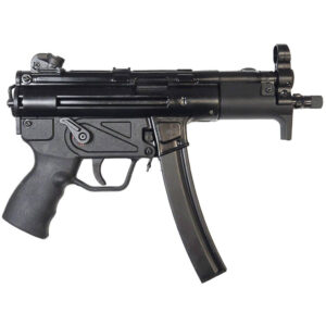 Military Armament Corporation MAC 5K 9mm pistol with Franklin Armory binary trigger, black finish, right side profile view