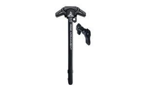 Rise Armament ambidextrous charging handle and safety selector in black, precision machined