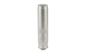 Rugged Alaskan360Ti titanium suppressor, 1.6in diameter, bead-blasted finish