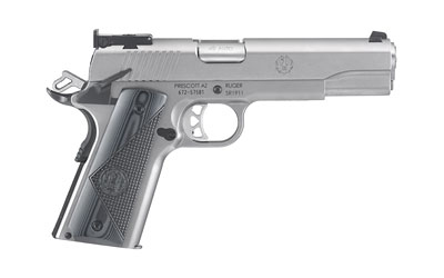 Ruger SR1911 Target 5-inch stainless steel handgun with checkered G-10 grips