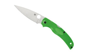 Spyderco Native Chief Salt LW folding knife — LC200N blade, green FRN handle, satin finish