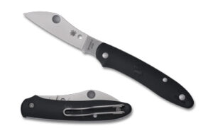 Spyderco Roadie XL folding knife, M398 satin blade, black handle, 2.74 inch