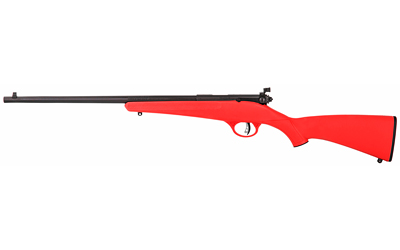 Savage Rascal youth single-shot .22 LR rifle with red synthetic stock and blued barrel