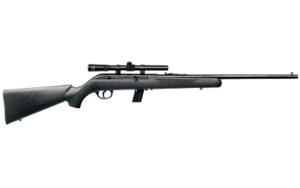 Savage 64 FXP .22 LR rifle with matte black synthetic stock and 4x15mm scope