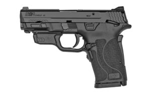 Smith & Wesson M&P Shield EZ M2.0 9mm pistol with Crimson Trace red Laserguard and two magazines
