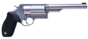 Taurus Judge Magnum 6.5 inch matte stainless revolver with black rubber grips