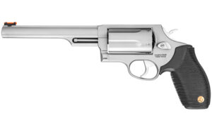 Taurus Judge stainless revolver 6.5-inch barrel black rubber grips