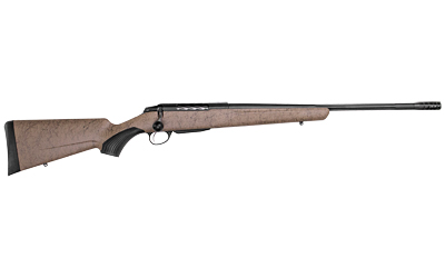 Tikka T3x Lite Roughtech 6.5 PRC bolt-action rifle with tan synthetic stock and muzzle brake