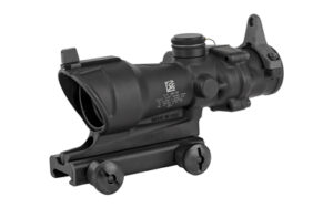 Trijicon ACOG 4x32 riflescope with illuminated amber crosshair and flat-top adapter