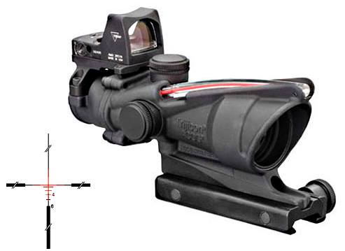 Trijicon ACOG 4x32 BDC .223 with RMR Type 2 and TA51 mount in matte black