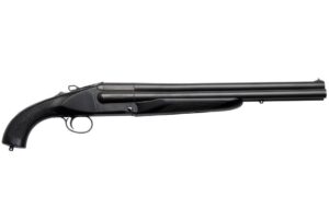 Charles Daly Triple Honcho 12 ga 18.5 in triple-barrel shotgun, blued finish, black rubber-coated walnut pistol grip