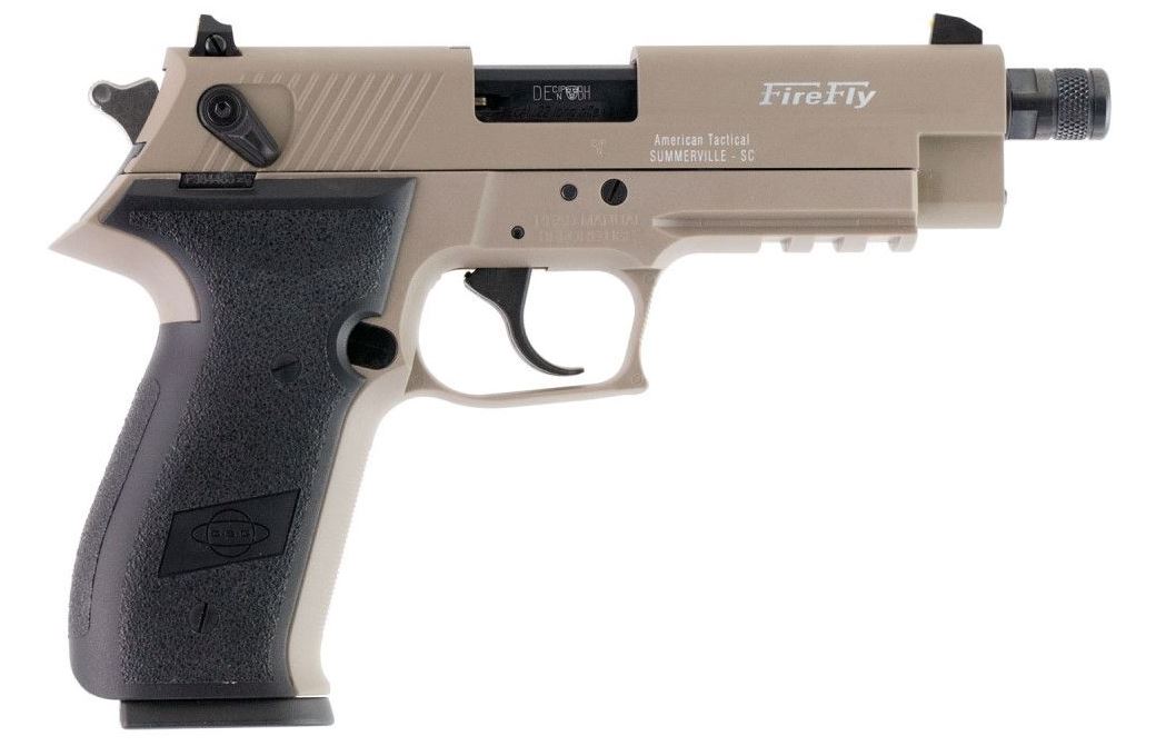 GSG Firefly .22 LR 4.9in threaded tan semi-auto pistol 13-round