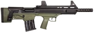 ATI Bulldog Bullpup .410 Gauge semi-auto shotgun in olive drab green, side view