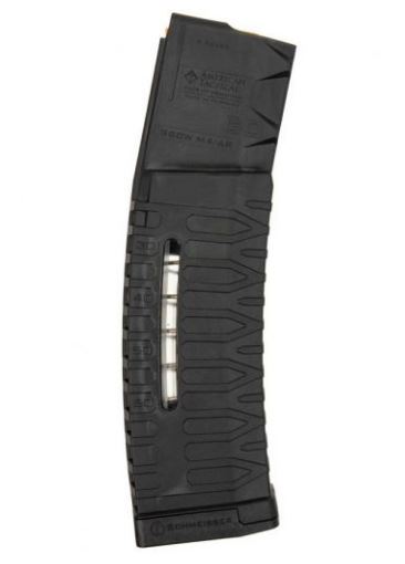 American Tactical ATI Schmeisser S60 60rd AR-15 magazine with clear window, black polymer