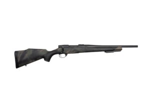 Weatherby Vanguard Black Hills .223 Rem 16 in rifle with black polymer Monte Carlo stock and green/tan accents