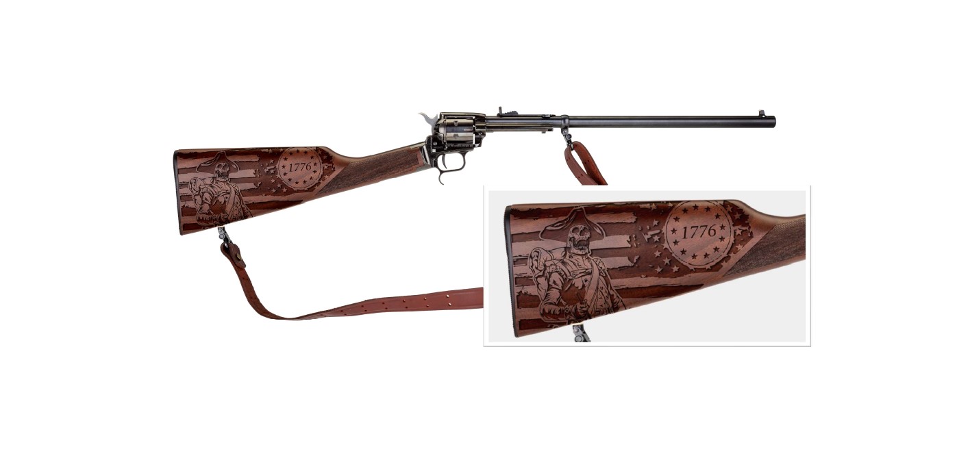 Heritage Rough Rider Rancher .22 LR 16 in. Independence Day engraved walnut stock, blued finish
