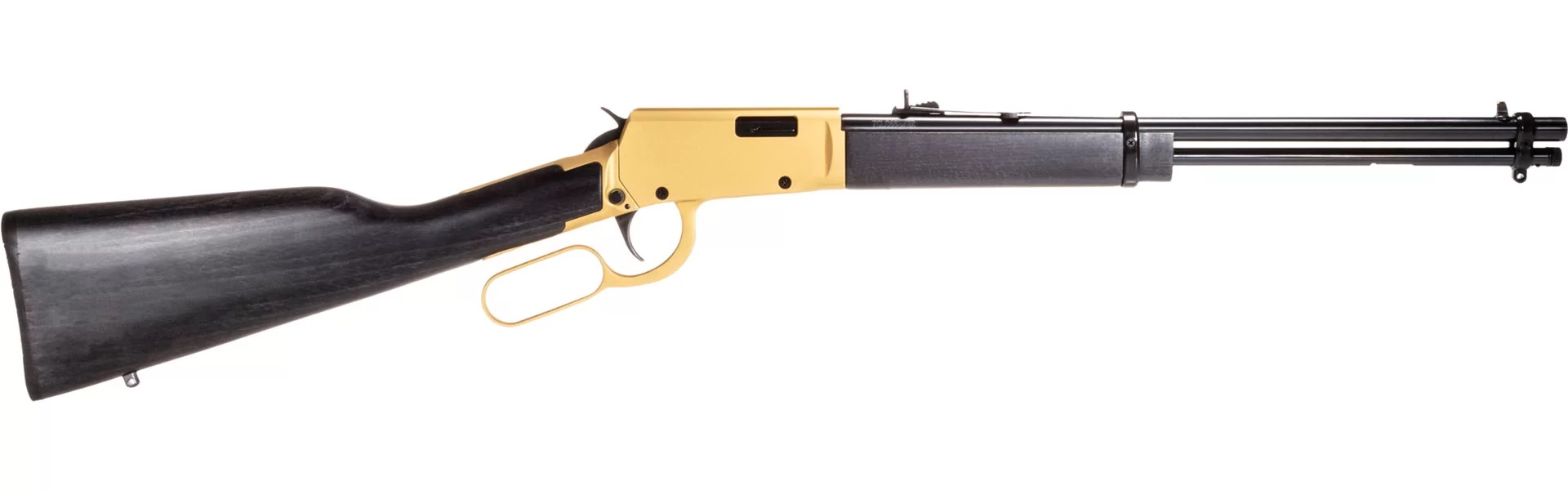 Rossi Rio Bravo .22 LR 18-inch lever action rifle, gold receiver, dark hardwood stock